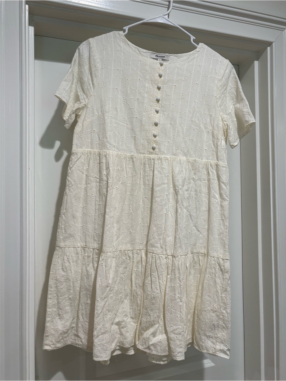Madewell Cream/Off-White Floral Dress (Size S)